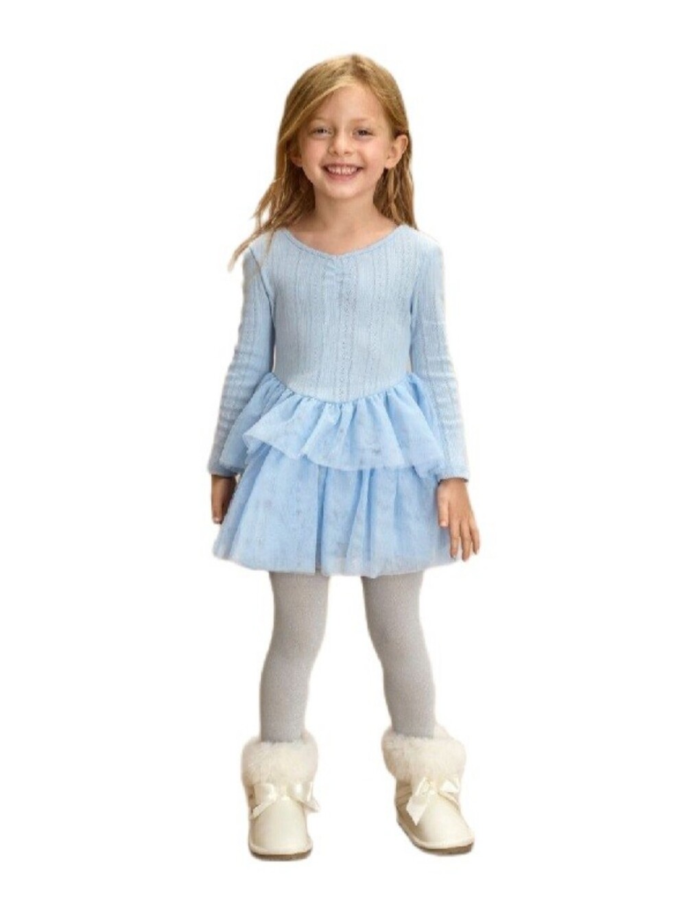 EUC GYMBOREE Girls Blue Sparkle Tulle Dress Blue Sz 7 Holiday Party